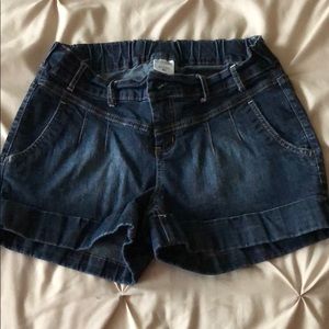 Maternity jean shorts